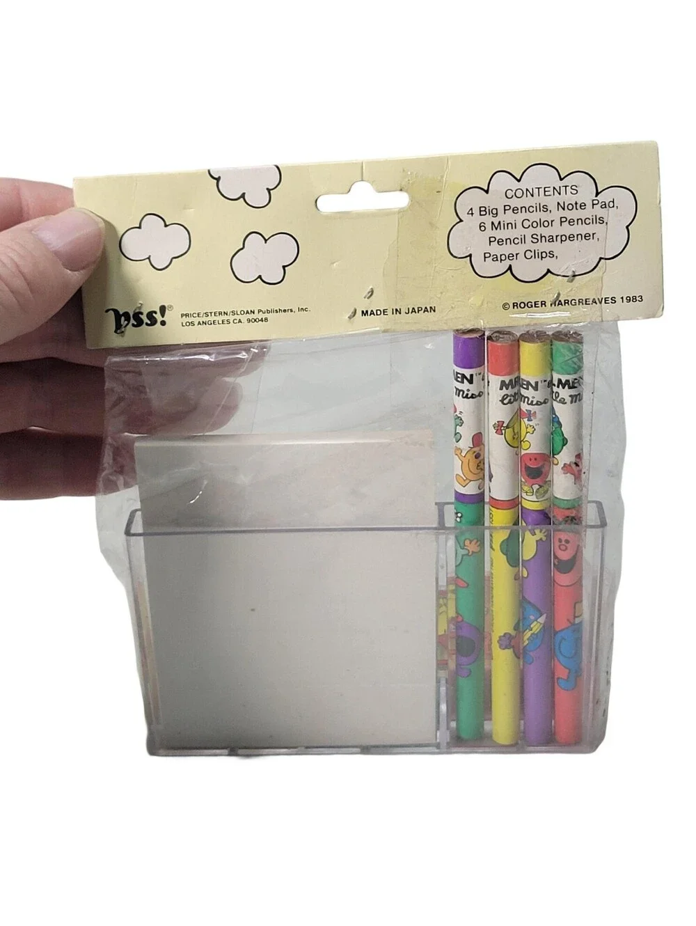 Vintage Mr. Men & Little Miss Treasure Chest Stationery Set Not Pad Pencils 1983